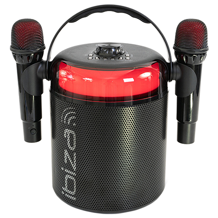 Boxa karaoke cu 2 microfoane wireless Bluetooth, USB, microSD, AUX și Coax